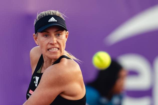 Strasbourg, France, May 16th 2022: Angelique Kerber of Germany in action during her Round of 32 Singles match of the 2022 Internationaux de Strasbourg against Diane Parry of France at the Tennis Club de Strasbourg in Strasbourg, France Dan O Connor SPP 2022 Internationaux de Strasbourg - Round of 32 Singles - Diane Parry v Angelique Kerber - Tennis Club de Strasbourg 