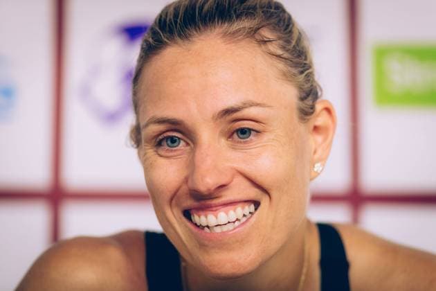 Strasbourg, France, May 16th 2022: Angelique Kerber of Germany speaks to the media following victory in her Round of 32 Singles match of the 2022 Internationaux de Strasbourg against Diane Parry of France at the Tennis Club de Strasbourg in Strasbourg, France Dan O Connor SPP 2022 Internationaux de Strasbourg - Round of 32 Singles - Diane Parry v Angelique Kerber - Tennis Club de Strasbourg 