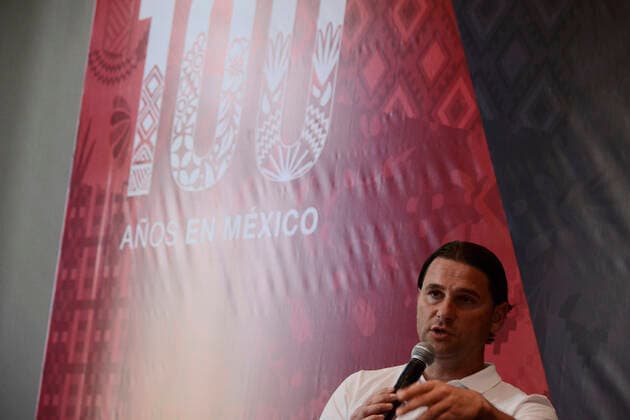 Bayer Leverkusen V. Club Toluca Football Match press conference, PK, Pressekonferenz MEXICO CITY, MEXICO - MAY 16, 2022: Gerardo Seoane, Coach of germany football team Bayer Leverkusen, speaks during Bayer Leverkusen V. Club Toluca F.C football match press conference as part of Mexico Tour 22 at St Regis Hotel. On May 16, 2022 in Mexico City, Mexico. (Photo by Carlos Tischler Eyepix Group) Copyright: xCarlosxTischlerx xEyepixxGroupx EYEPIX_CT_16052022_65491
