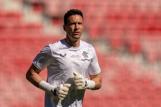 SOCCER - UEFA EL, Frankfurt vs Glasgow SEVILLA,SPAIN,17.MAY.22 - SOCCER - UEFA Europa League, final, Eintracht Frankfurt vs Glasgow Rangers, preview, training Glasgow. Image shows Jon McLaughlin (Glasgow).  GEPAxpictures xJohannesxFriedl