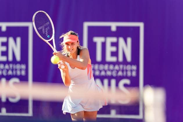 Strasbourg, France, May 17th 2022: Maryna Zanevska of Belgium in action during her Round of 16 Singles match of the 2022 Internationaux de Strasbourg against Harmony Tan of France at the Tennis Club de Strasbourg in Strasbourg, France Dan O Connor SPP 2022 Internationaux de Strasbourg - Round of 16 Singles - Harmony Tan v Maryna Zanevska - Tennis Club de Strasbourg 