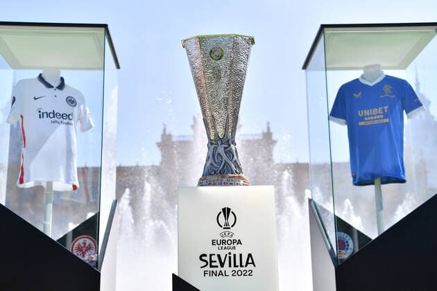 Soccer Europa League Final Eintracht Frankfurt Glasgow Rangers on 18 05 2022 at Estadio Ramon Sanchez Pizjuan in Seville Europa League Cup Trophy Fanzone Festival Zone xHDx