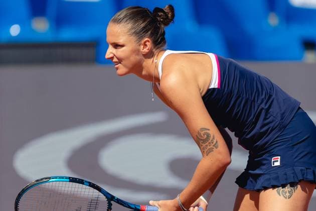 Strasbourg, France, May 18th 2022: Karolina Pliskova of Czech Republic in action during her Round of 16 Singles match of the 2022 Internationaux de Strasbourg against Bernarda Pera of USA at the Tennis Club de Strasbourg in Strasbourg, France Dan O Connor SPP 2022 Internationaux de Strasbourg - Round of 16 Singles - Karolina Pliskova v Bernarda Pera - Tennis Club de Strasbourg 