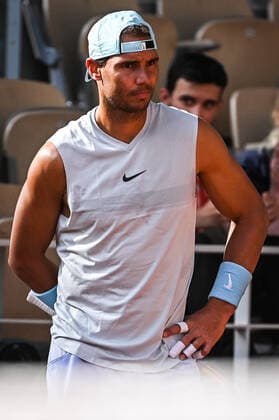 May 18, 2022, Paris, France, France: Rafael NADAL of Spain during a training session of Roland-Garros 2022, French Open 2022, Grand Slam tennis tournament at the Roland-Garros stadium on May 18, 2022 in Paris, France. Paris France - ZUMAm308 20220518_zsp_m308_038 Copyright: xMatthieuxMirvillex