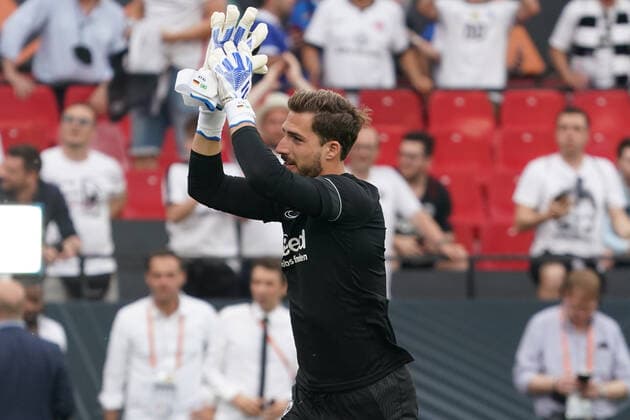 Goalkeeper Kevin Trapp Eintracht Frankfurt Sevilla 18 05 2022 Eintracht Frankfurt vs Glasgow Rangers, UEFA Europa League Final, Ramon Sanchez Pizjuan Stadium Sevilla