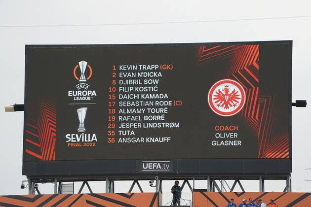 Lineup Eintracht Frankfurt Sevilla 18 05 2022 Eintracht Frankfurt vs Glasgow Rangers, UEFA Europa League Final, Ramon Sanchez Pizjuan Stadium Sevilla