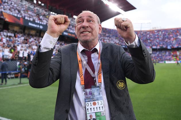 Soccer Europa League Final Eintracht Frankfurt Glasgow Rangers on 18 05 2022 in Estadio Ramon Sanchez Pizjuan in Seville Peter Fischer President Frankfurt xRx