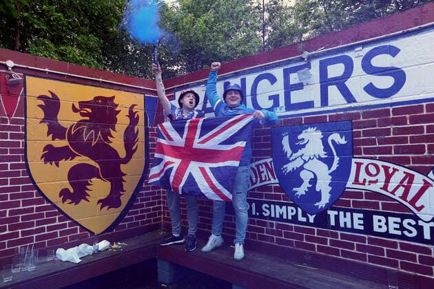 Football, EL, Final, Glasgow Rangers, Public Viewing in Glasgow