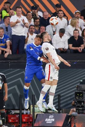 May 18, 2022, Seville, Seville, Spain: Filip Kostic of Eintracht in action with James Tavernier of Rangers FC during the Final Europa League match between Rangers FC and Eintrach Frankfurt at Ramon Sanchez Pizjuan on May 18, 2022 in Seville, Spain. Seville Spain - ZUMAd159 0159297795st Copyright: xJosexLuisxContrerasx