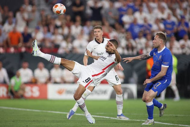 May 18, 2022, MADRID, MADRID, SPAIN: Djibril Sow of Frankfurt in action during the UEFA Europa League, Final round, football match played between Eintracht Frankfurt and Rangers FC at Ramon Sanchez Pizjuan stadium on May 18, 2022, in Sevilla Spain. MADRID SPAIN - ZUMAa181 20220518_zaa_a181_116 Copyright: xJoaquinxCorcherox