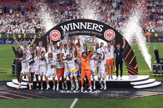 Soccer Europa League Final Eintracht Frankfurt Glasgow Rangers on 18 05 2022 at Estadio Ramon Sanchez Pizjuan in Seville Winner of the UEFA Europa League 2022 Eintracht Frankfurt xHDx