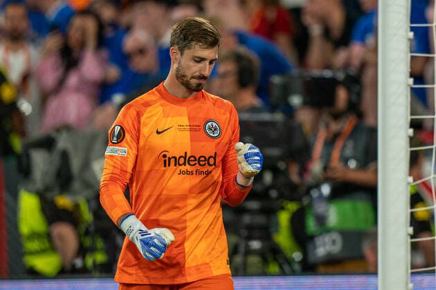 SOCCER - UEFA EL, Frankfurt vs Glasgow SEVILLA,SPAIN,18.MAY.22 - SOCCER - UEFA Europa League, final, Eintracht Frankfurt vs Glasgow Rangers. Image shows Kevin Trapp (Frankfurt).  GEPAxpictures xJohannesxFriedl
