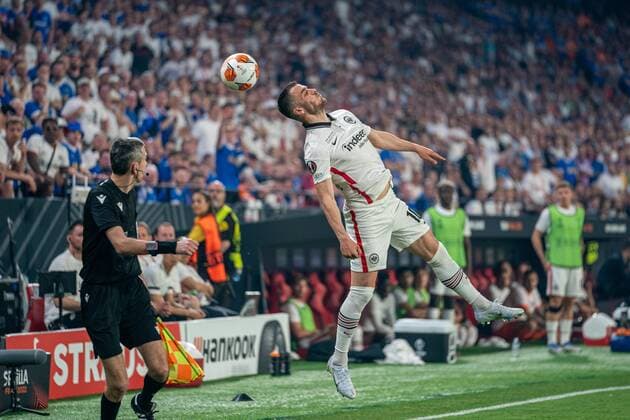 SOCCER - UEFA EL, Frankfurt vs Glasgow SEVILLA,SPAIN,18.MAY.22 - SOCCER - UEFA Europa League, final, Eintracht Frankfurt vs Glasgow Rangers. Image shows Filip Kostic (Frankfurt).  GEPAxpictures xJohannesxFriedl
