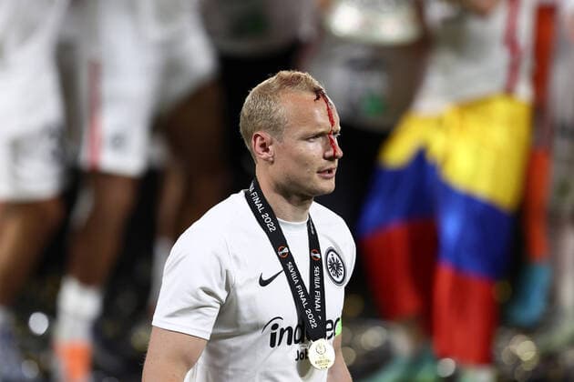 May 18, 2022, Seville, Spain: Seville, Spain, Estadio Ramon Sanchez-Pizjuan, May 18, 2022, Sebastian Rode (Eintracht Frankfurt) during UEFA Europa League 2022 Final - Eintracht vs Rangers - football Europa League match. football Europa League match - UEFA Europa League 2022 Final - Eintracht vs Rangers, Seville, Spain - ZUMAl164 20220518_zsa_l164_124 Copyright: xFrancescoxScaccianocex