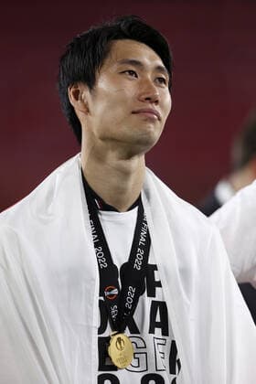 May 18, 2022, Seville, Spain: Seville, Spain, Estadio Ramon Sanchez-Pizjuan, May 18, 2022, Makoto Hasebe (Eintracht Frankfurt) during UEFA Europa League 2022 Final - Eintracht vs Rangers - football Europa League match. football Europa League match - UEFA Europa League 2022 Final - Eintracht vs Rangers, Seville, Spain - ZUMAl164 20220518_zsa_l164_127 Copyright: xFrancescoxScaccianocex