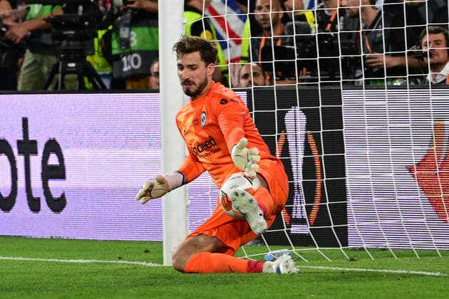 Penalty saved by Kevin Trapp 1 Eintracht Frankfurt , Eintracht Frankfurt vs Glasgow Rangers, Europa League, Final, 18 05 2022 Copyright: xkolbert-press MarcxNiemeyerx