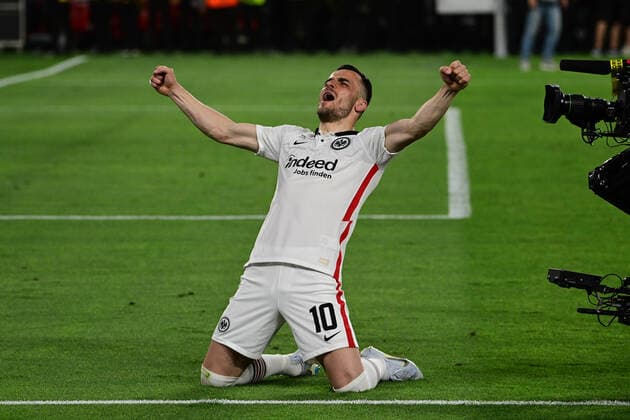Filip Kostic 10 Eintracht Frankfurt cheers, Eintracht Frankfurt vs Glasgow Rangers, Europa League, Final, 18 05 2022 Copyright: xkolbert-press MarcxNiemeyerx