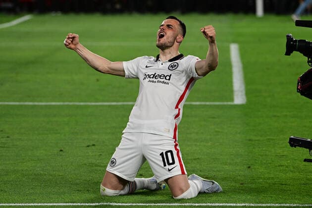 Filip Kostic 10 Eintracht Frankfurt cheers, Eintracht Frankfurt vs Glasgow Rangers, Europa League, Final, 18 05 2022 Copyright: xkolbert-press MarcxNiemeyerx