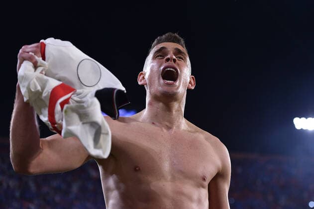Soccer Europa League final Eintracht Frankfurt Glasgow Rangers on 18 05 2022 at Estadio Ramon Sanchez Pizjuan in Seville jubilation joy emotions Rafael Borre Frankfurt xHDx