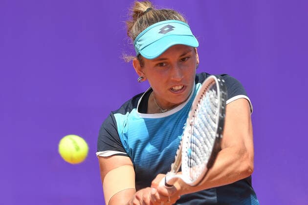 Tennis - Internationaux de Strasbourg 2022 - Elise Mertens - Belgique TENNIS : Internationaux de Strasbourg 2022 -France - 19 05 2022 ChrysleneCaillaud Panoramic 