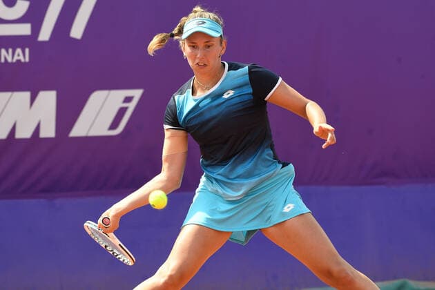 Tennis - Internationaux de Strasbourg 2022 - Elise Mertens - Belgique TENNIS : Internationaux de Strasbourg 2022 -France - 19 05 2022 ChrysleneCaillaud Panoramic 