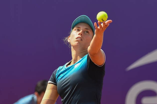 Tennis - Internationaux de Strasbourg 2022 - Elise Mertens - Belgique TENNIS : Internationaux de Strasbourg 2022 -France - 19 05 2022 ChrysleneCaillaud Panoramic 