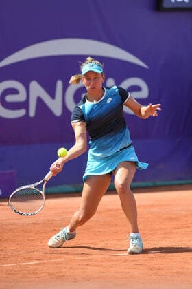 Tennis - Internationaux de Strasbourg 2022 - Elise Mertens - Belgique TENNIS : Internationaux de Strasbourg 2022 -France - 19 05 2022 ChrysleneCaillaud Panoramic 