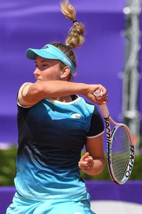 Tennis - Internationaux de Strasbourg 2022 - Elise Mertens - Belgique TENNIS : Internationaux de Strasbourg 2022 -France - 19 05 2022 ChrysleneCaillaud Panoramic 
