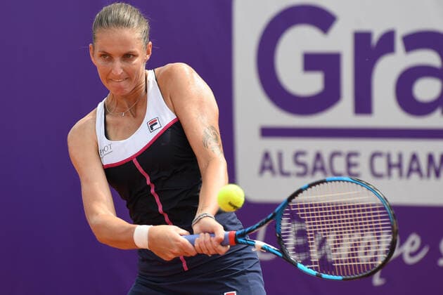 Tennis - Internationaux de Strasbourg 2022 - Karolina Pliskova - Republique Tcheque TENNIS : Internationaux de Strasbourg 2022 -France - 19 05 2022 ChrysleneCaillaud Panoramic 