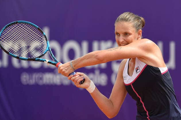 Tennis - Internationaux de Strasbourg 2022 - Karolina Pliskova - Republique Tcheque TENNIS : Internationaux de Strasbourg 2022 -France - 19 05 2022 ChrysleneCaillaud Panoramic 