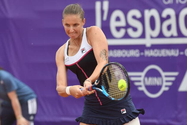 Tennis - Internationaux de Strasbourg 2022 - Karolina Pliskova - Republique Tcheque TENNIS : Internationaux de Strasbourg 2022 -France - 19 05 2022 ChrysleneCaillaud Panoramic 