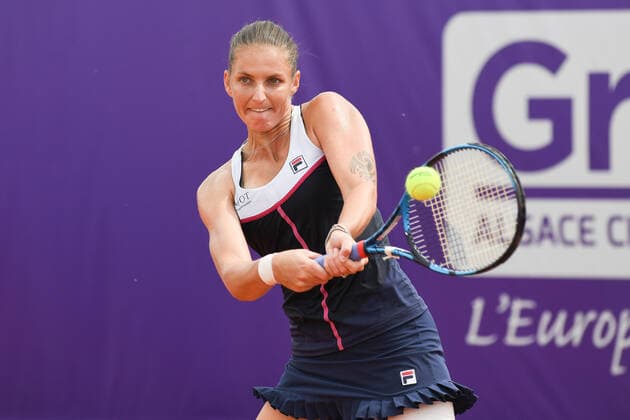 Tennis - Internationaux de Strasbourg 2022 - Karolina Pliskova - Republique Tcheque TENNIS : Internationaux de Strasbourg 2022 -France - 19 05 2022 ChrysleneCaillaud Panoramic 