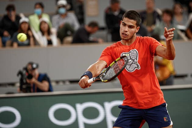 Entrainement de Carlos ALCARAZ (ESP) TENNIS : Roland Garros 2022 - 20 05 2022 AurelienMorissard Panoramic 