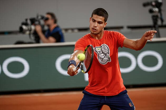 Entrainement de Carlos ALCARAZ (ESP) TENNIS : Roland Garros 2022 - 20 05 2022 AurelienMorissard Panoramic 