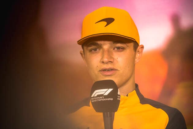 May 20, 2022, Barcelona, Catalonia, Spain: LANDO NORRIS (GBR) from team McLaren attends the press prior to the first practice session of the Spanish GP at Circuit de Catalunya Barcelona Spain - ZUMAo105 20220520_zap_o105_005 Copyright: xMatthiasxOesterlex