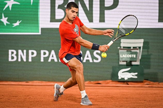 May 20, 2022, Paris, France, France: Carlos ALCARAZ of Spain during a training session of Roland-Garros 2022, French Open 2022, Grand Slam tennis tournament at the Roland-Garros stadium on May 20, 2022 in Paris, France. Paris France - ZUMAm308 20220520_zsp_m308_021 Copyright: xMatthieuxMirvillex