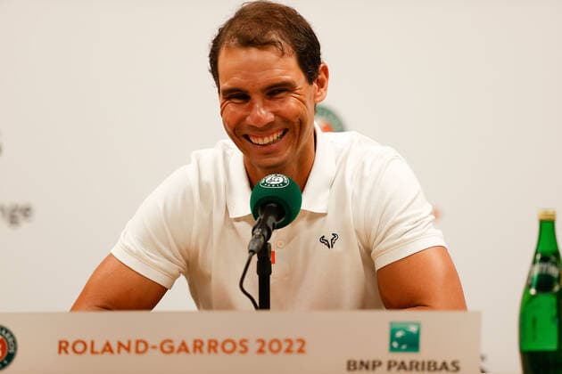 20 05 2022, tennis, French Open 2022 Roland Garros, FRA, Paris, Roland Garros, press conference picture v li Rafael Nadal ESP , laughs Copyright: HMBxMedia AntonioxBorga