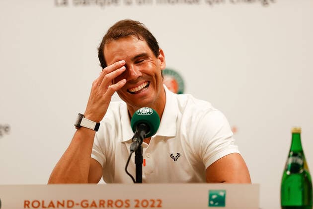 20 05 2022, tennis, French Open 2022 Roland Garros, FRA, Paris, Roland Garros, press conference picture v li Rafael Nadal ESP , laughs Copyright: HMBxMedia AntonioxBorga