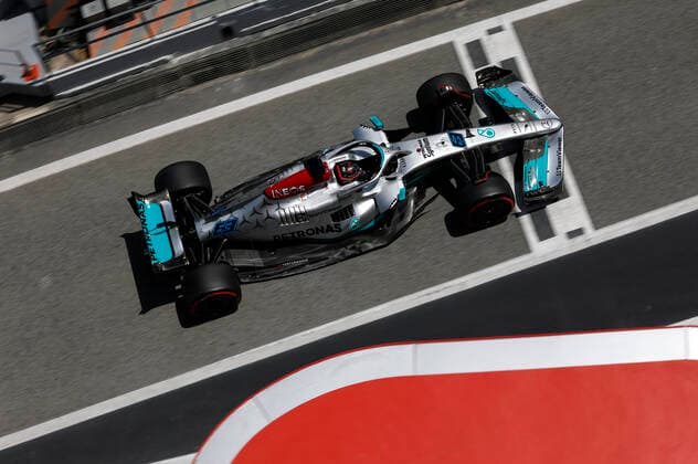 63 George Russell GBR, Mercedes AMG Petronas F1 Team , F1 Grand Prix of Spain at Circuit de Barcelona Catalunya on May 20, 2022 in Barcelona, Spain Photo by HOCH ZWEI Barcelona Spain