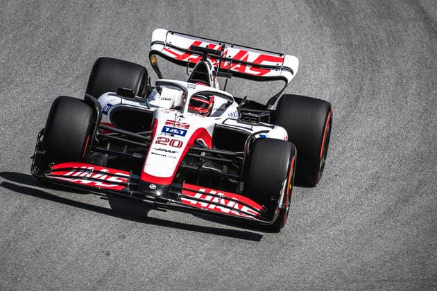 May 20, 2022, Barcelona, Catalonia, Spain: KEVIN MAGNUSSEN (DEN) from team Haas F1 drives in his in his VF-22 during the first practice session of the Spanish GP at Circuit de Catalunya Barcelona Spain - ZUMAo105 20220520_zap_o105_031 Copyright: xMatthiasxOesterlex