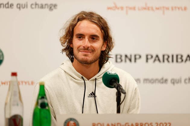 20 05 2022, Tennis, French Open 2022 Roland Garros, FRA, Paris, Roland Garros, Press Conference Picture v li Stefanos TSITSIPAS GRE Copyright: HMBxMedia AntonioxBorga