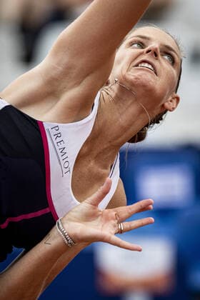 May 20, 2022 Strasbourg, France: Karolina Pliskova (CZE) in action during 2022 Internationaux de Strasbourg TENNIS : Internationaux de Strasbourg IS22 - 20 05 2022 ElyxandroCegarra Panoramic 