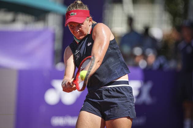 May 18, 2022, France: Fiona Ferro (FRA), in action during 2022 Internationaux de Strasbourg TENNIS : Internationaux de Strasbourg IS22 - 18 05 2022 ElyxandroCegarra Panoramic 