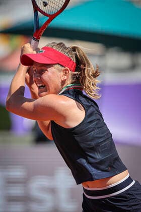 May 18, 2022, France: Fiona Ferro (FRA), in action during 2022 Internationaux de Strasbourg TENNIS : Internationaux de Strasbourg IS22 - 18 05 2022 ElyxandroCegarra Panoramic 