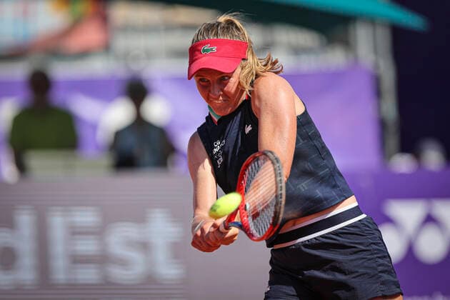 May 18, 2022, France: Fiona Ferro (FRA), in action during 2022 Internationaux de Strasbourg TENNIS : Internationaux de Strasbourg IS22 - 18 05 2022 ElyxandroCegarra Panoramic 