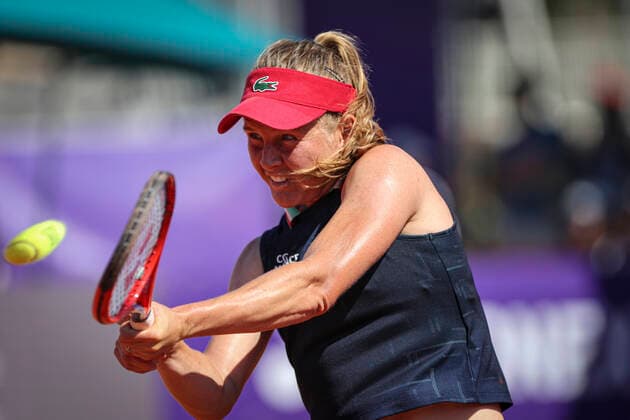 May 18, 2022, France: Fiona Ferro (FRA), in action during 2022 Internationaux de Strasbourg TENNIS : Internationaux de Strasbourg IS22 - 18 05 2022 ElyxandroCegarra Panoramic 