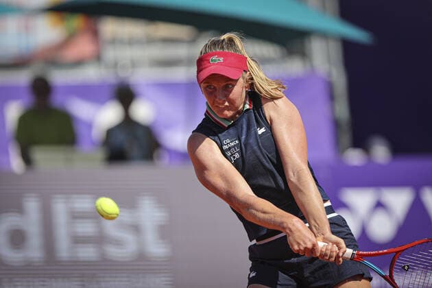 May 18, 2022, France: Fiona Ferro (FRA), in action during 2022 Internationaux de Strasbourg TENNIS : Internationaux de Strasbourg IS22 - 18 05 2022 ElyxandroCegarra Panoramic 