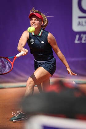May 18, 2022, France: Fiona Ferro (FRA), in action during 2022 Internationaux de Strasbourg TENNIS : Internationaux de Strasbourg IS22 - 18 05 2022 ElyxandroCegarra Panoramic 