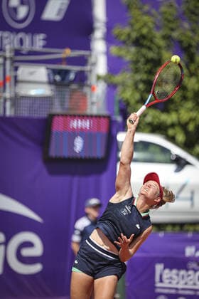 May 18, 2022, France: Fiona Ferro (FRA), in action during 2022 Internationaux de Strasbourg TENNIS : Internationaux de Strasbourg IS22 - 18 05 2022 ElyxandroCegarra Panoramic 