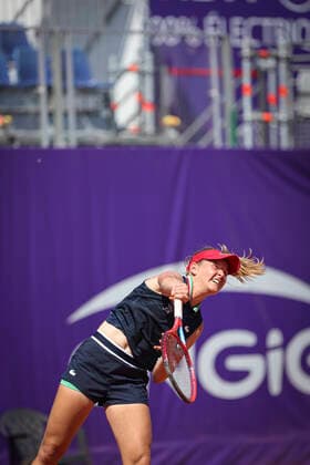May 18, 2022, France: Fiona Ferro (FRA), in action during 2022 Internationaux de Strasbourg TENNIS : Internationaux de Strasbourg IS22 - 18 05 2022 ElyxandroCegarra Panoramic 